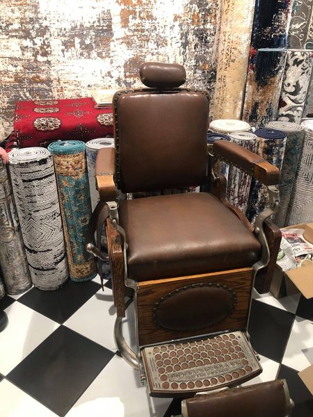 E. BIRMINGHAUS BARBER CHAIR CIRCA 1920