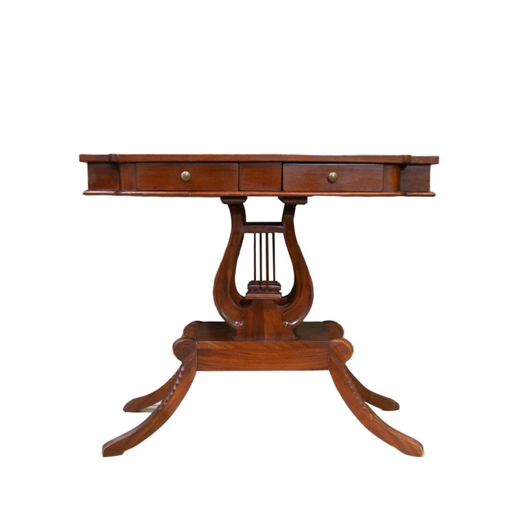 SOLD: Vintage Victorian style lyre console table: R3,000