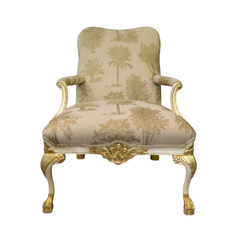 SOLD! Pair of Victorian gilded library armchairs: R6,000 each