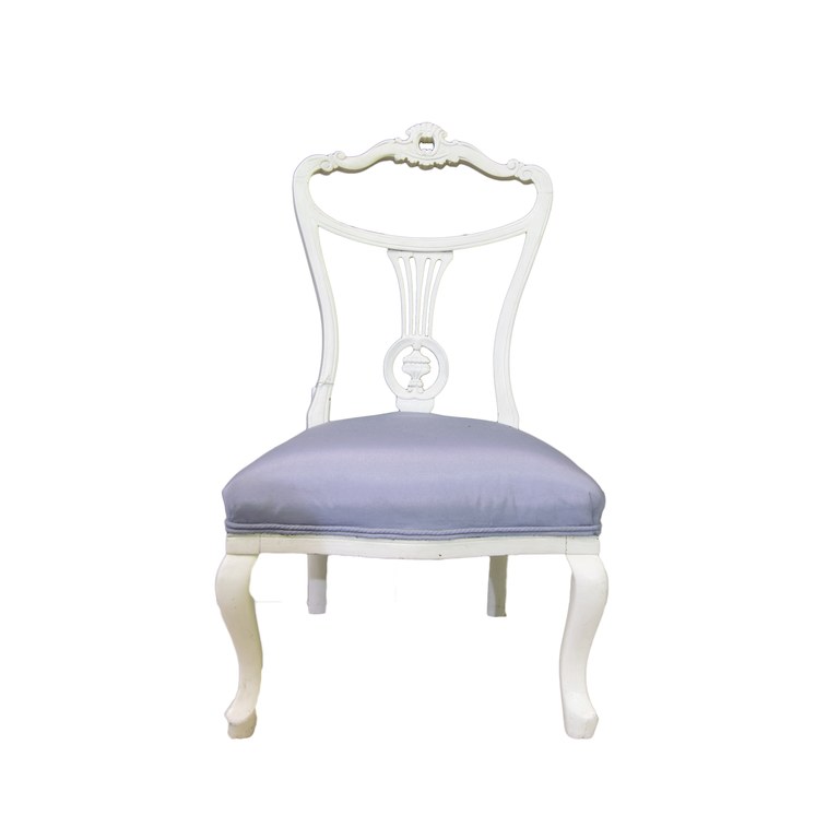 White painted Queen Anne style low chair: R1,500