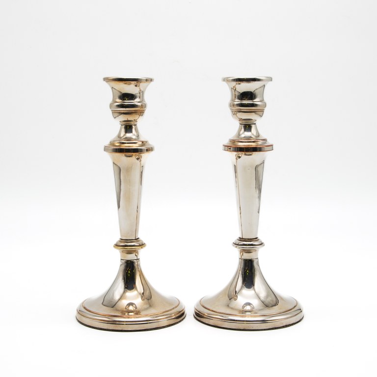 Pair of silver plated candle sticks: R1,500