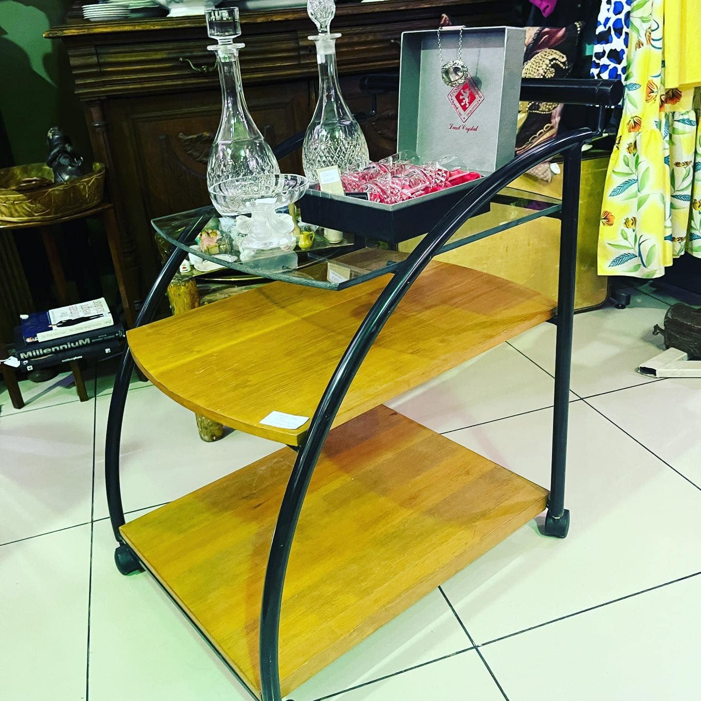 Retro Scandinavian style drink trolley: R7,500