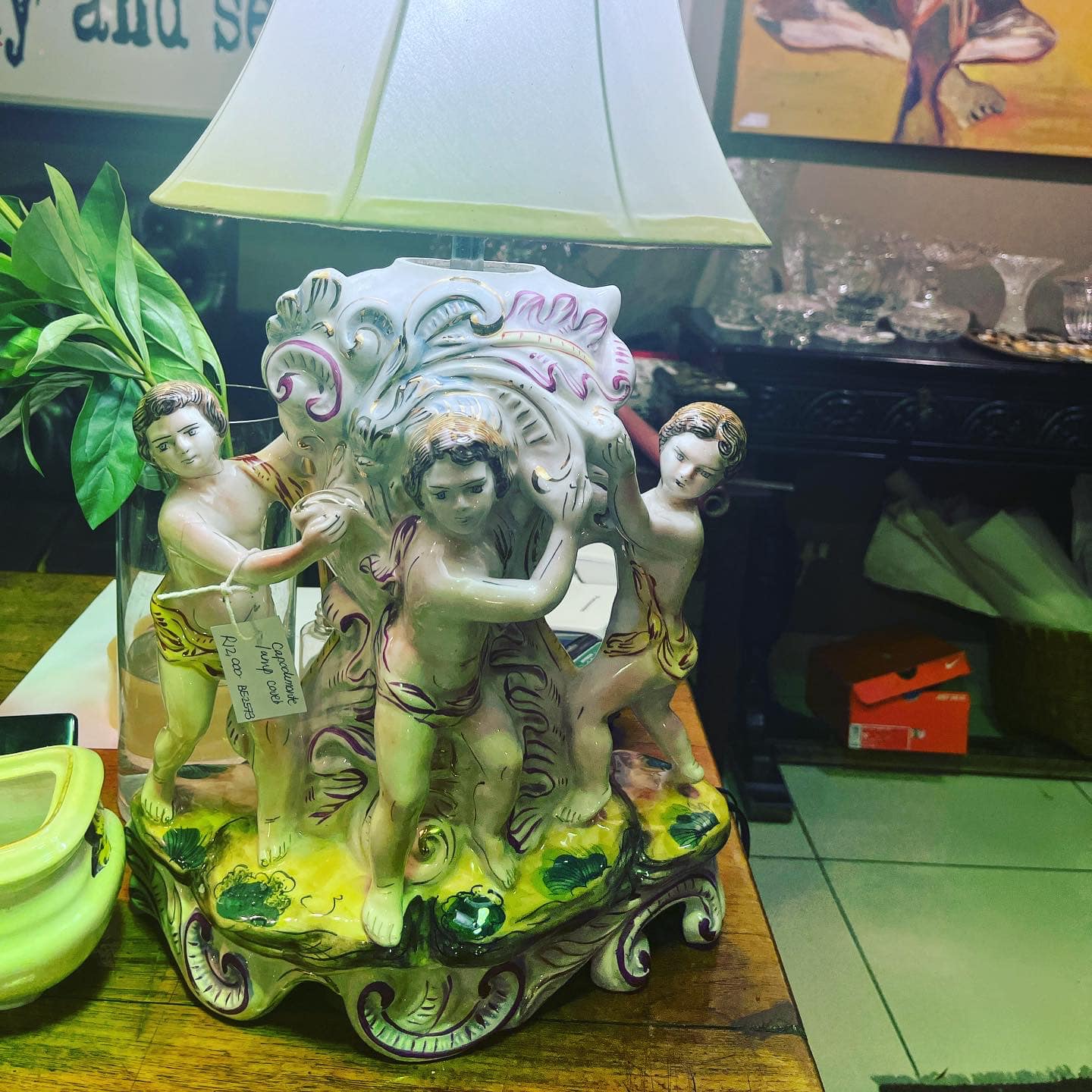 Vintage Capodimonte lamp cover: R12,000