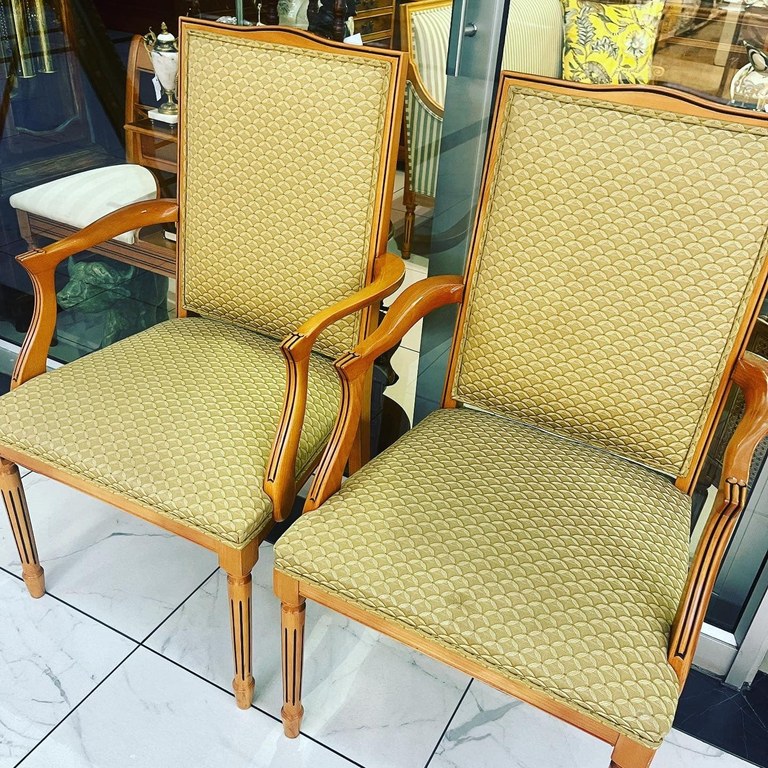 Pair of vintage Gordon Fraser yew wood armchairs: R7,500 each