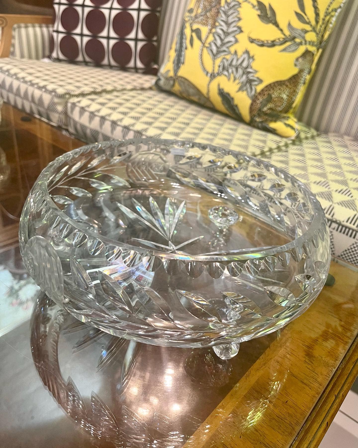 Stunning and large crystal footed bowl: R3,500