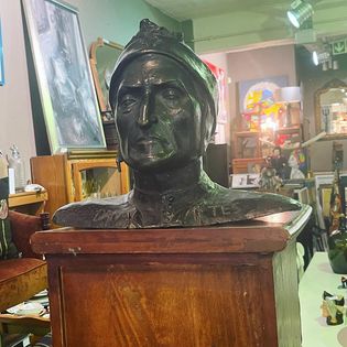 Large Dante bronze bust, c1940s