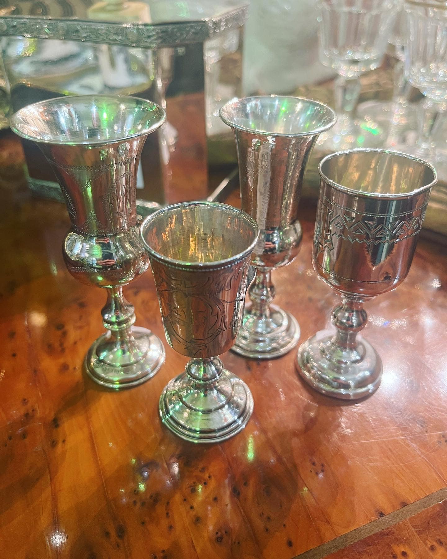 Hallmarked silver kiddish cups