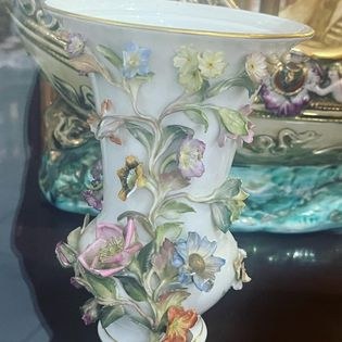 Meissen floral vase, c1830s