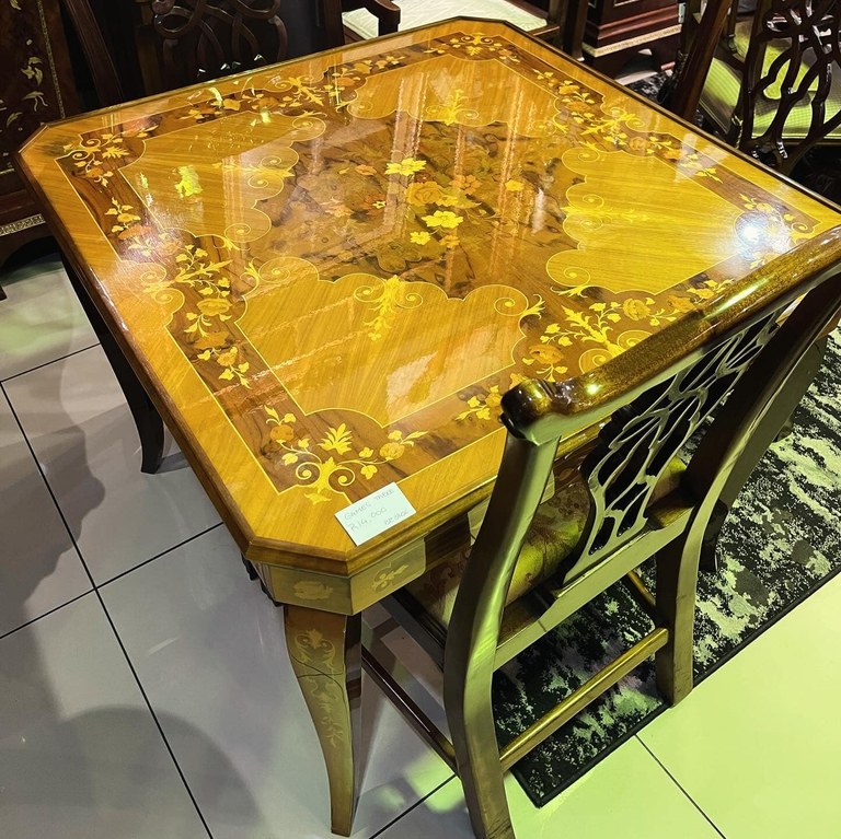 SOLD! Vintage Italian inlaid games table