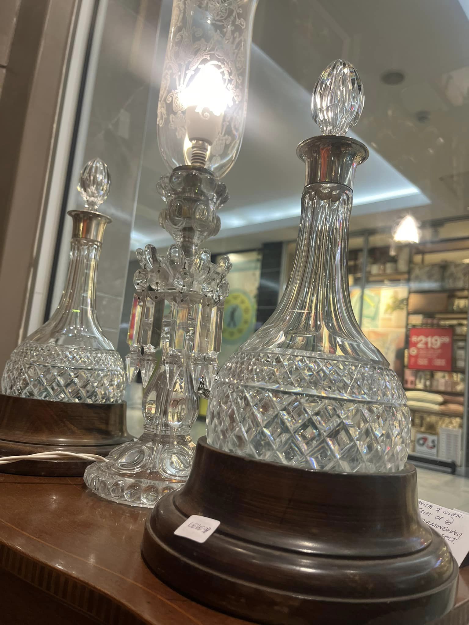 Pair of Baccarat Babous swirl hurrican electric lamps