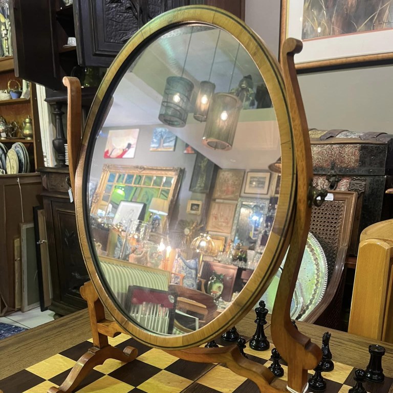 Edwardian oval swing mirror