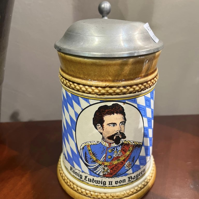 Beer stein with Ludwig II OF Bavaria , West Germany