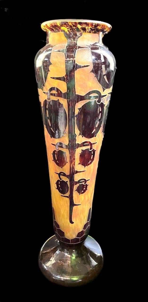 La Verre cameo vase, signed, France, c1920s