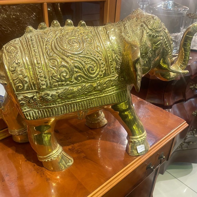 Solid brass elephant