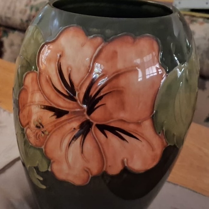 Moorcroft Hibiscus vase: R5,000 Moorcroft Hibiscus vase: R5,000