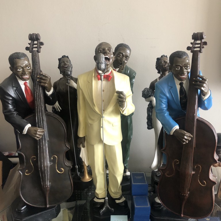 LARGE POLYRESIN MUSICIAN FIGURINES