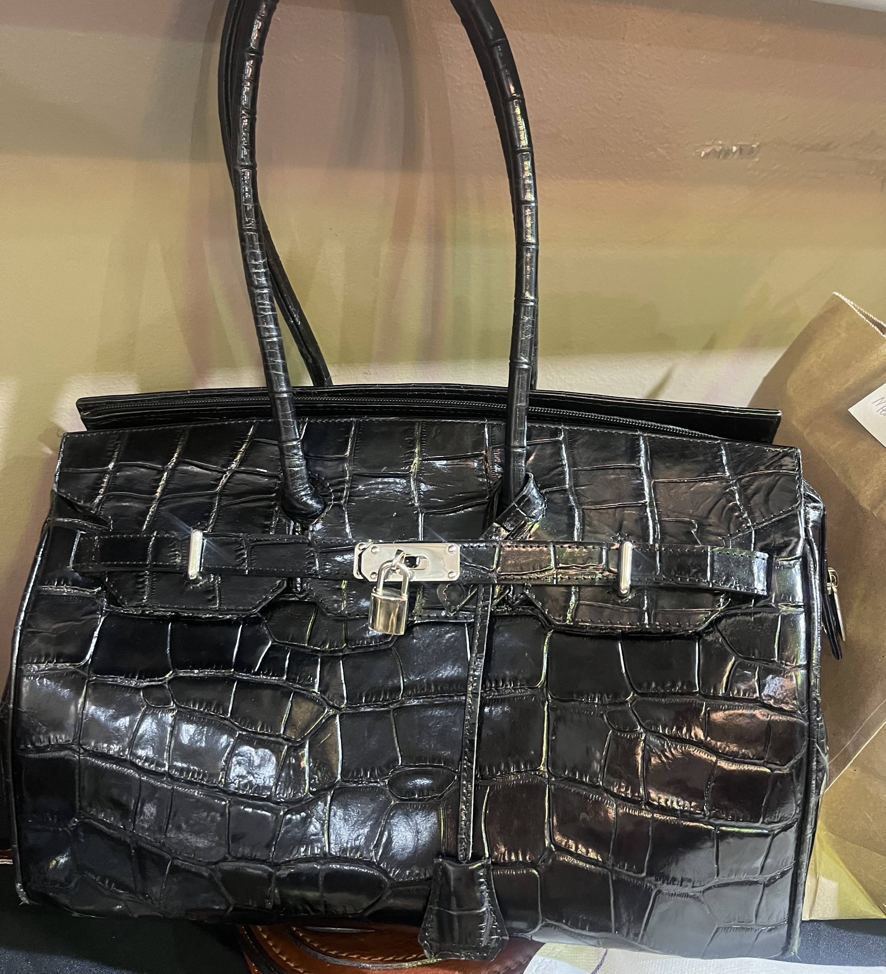 Vintage black Crodocile handbag