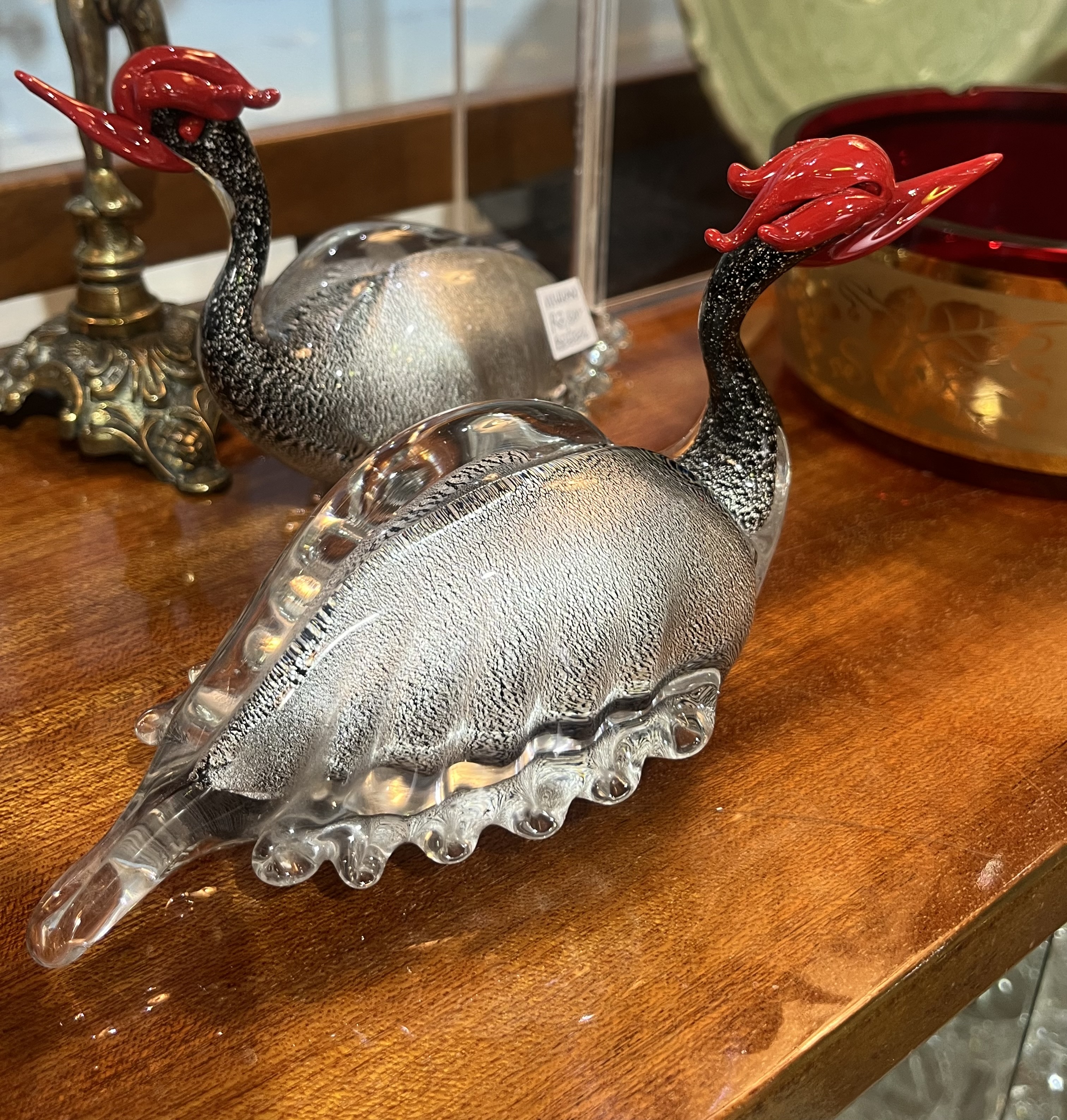 Pair of mid-Century Murano swans