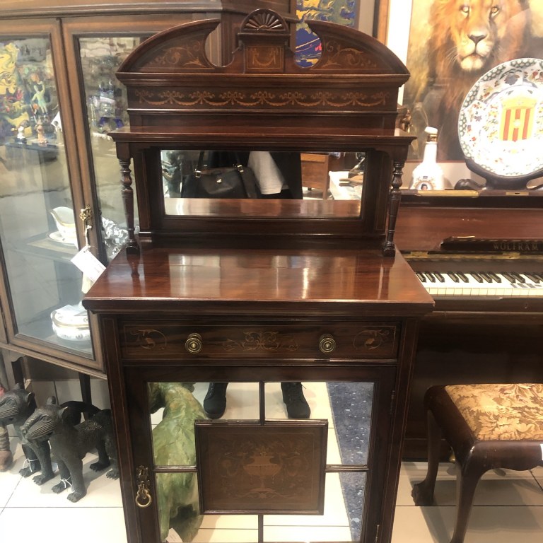 Late Victorian rosewood music stand with spectacular detailed marquetry, circa 1890. Price: R28,000