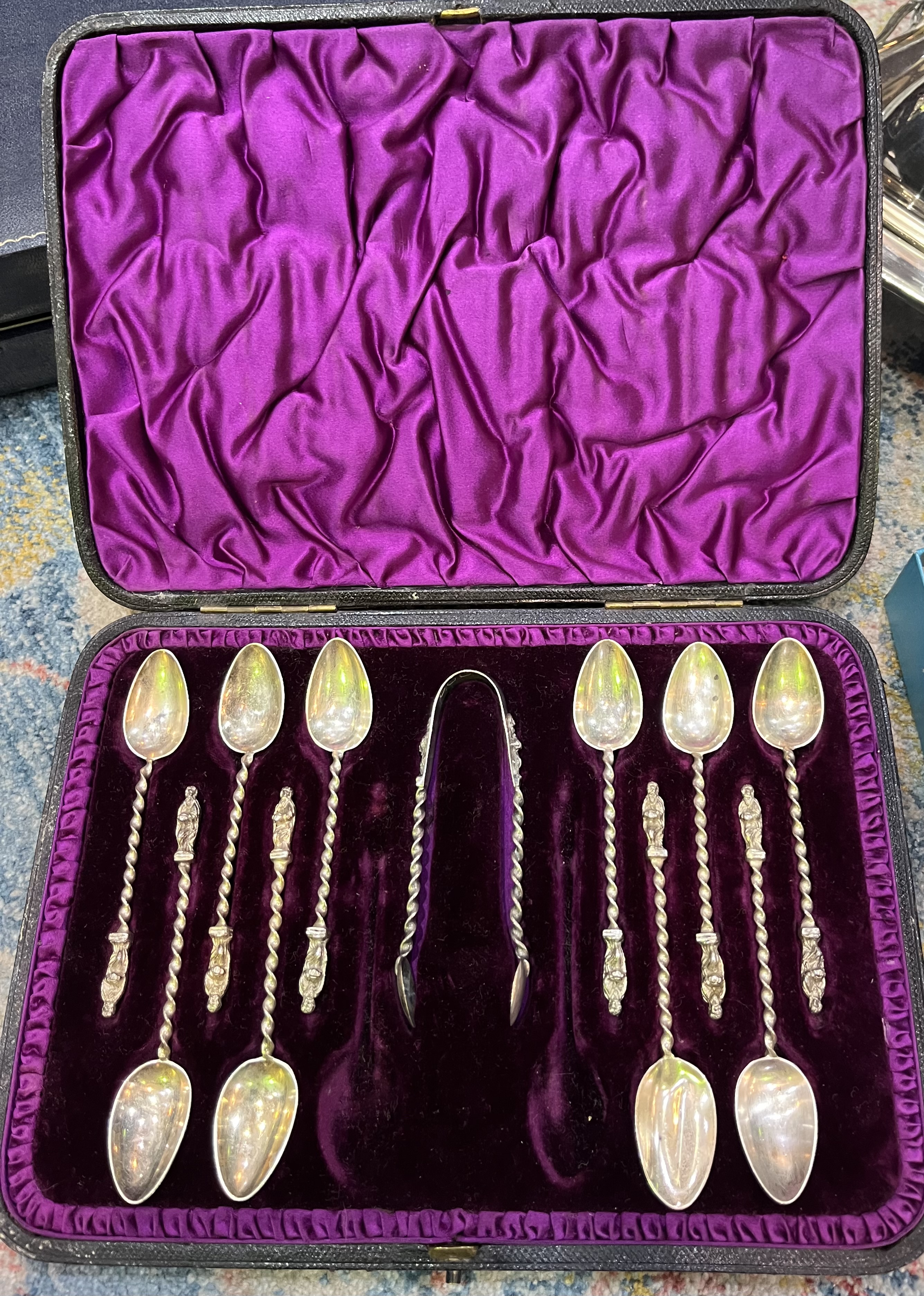Hallmarked silver Apostle teaspoon set: R3,500