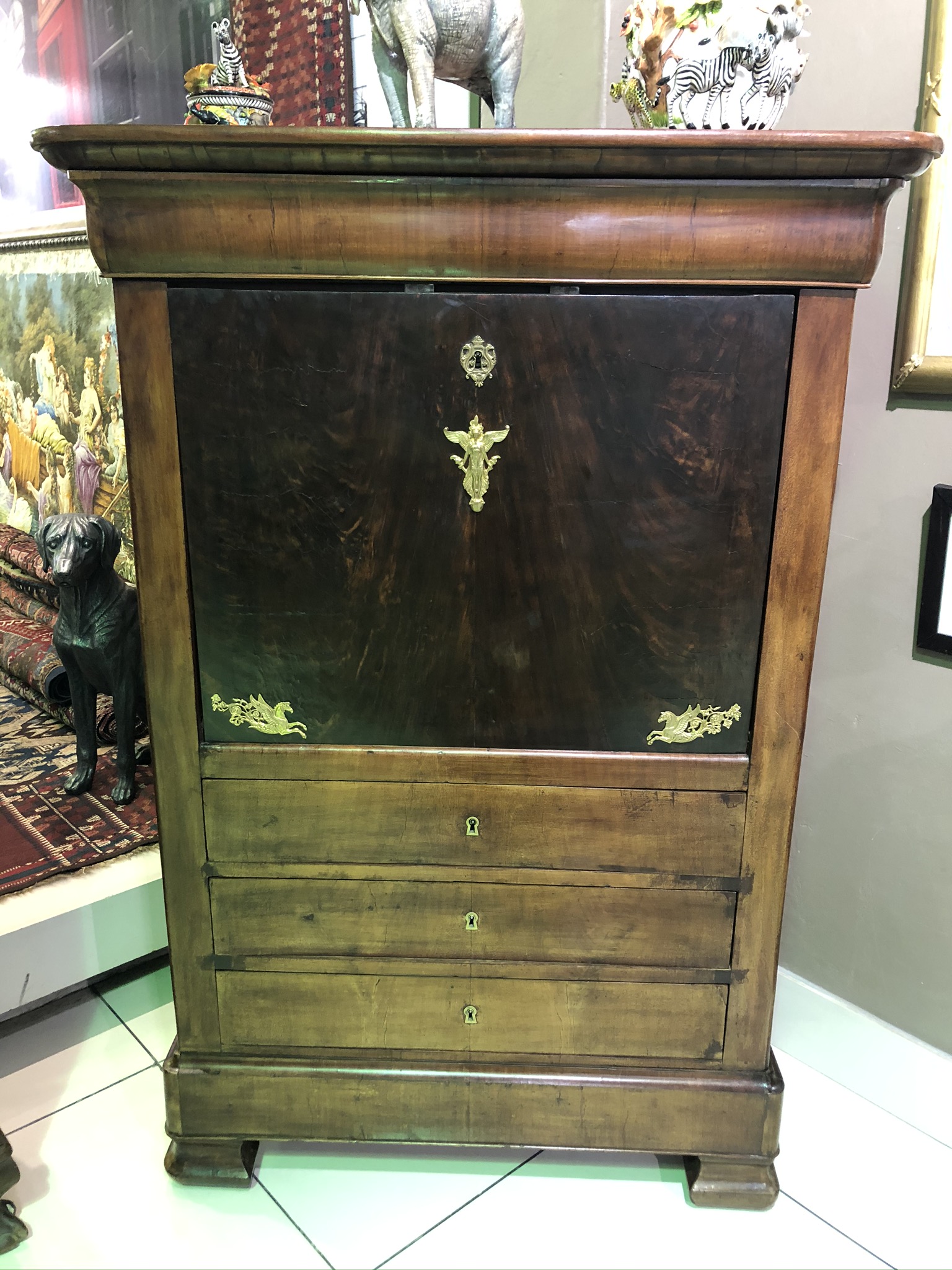 VICTORIAN ERA SECRETAIRE BUREAU CIRCA 1880 WITH SECRET DRAWERS