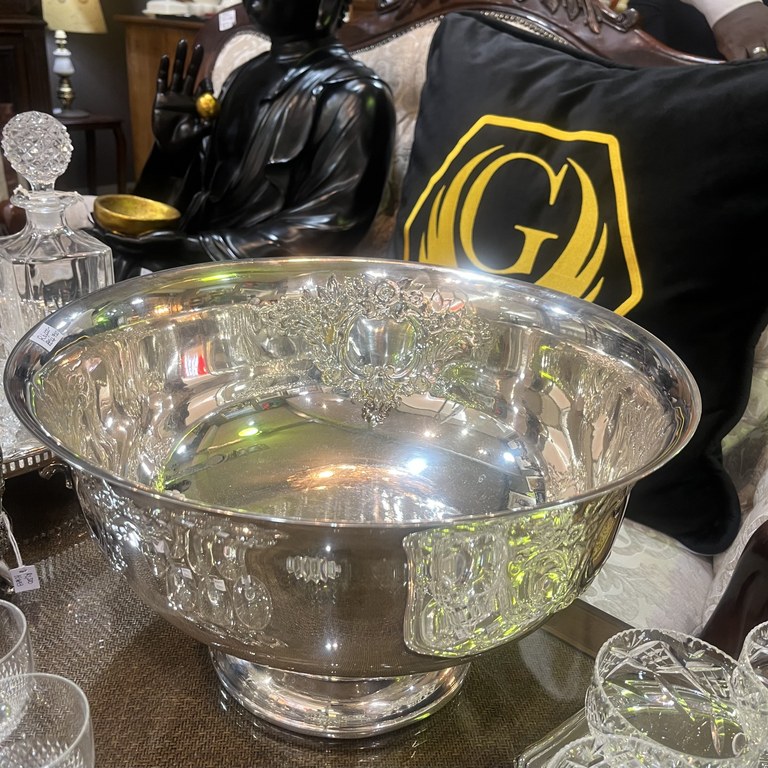 Vintage silverplated punch bowl