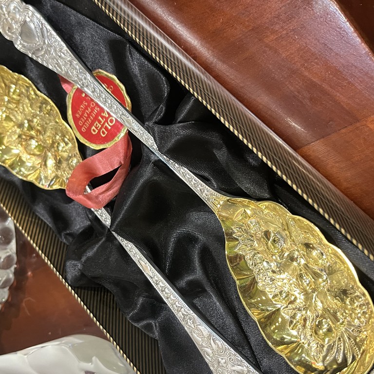 Gold & Silver plated berry serving spoons