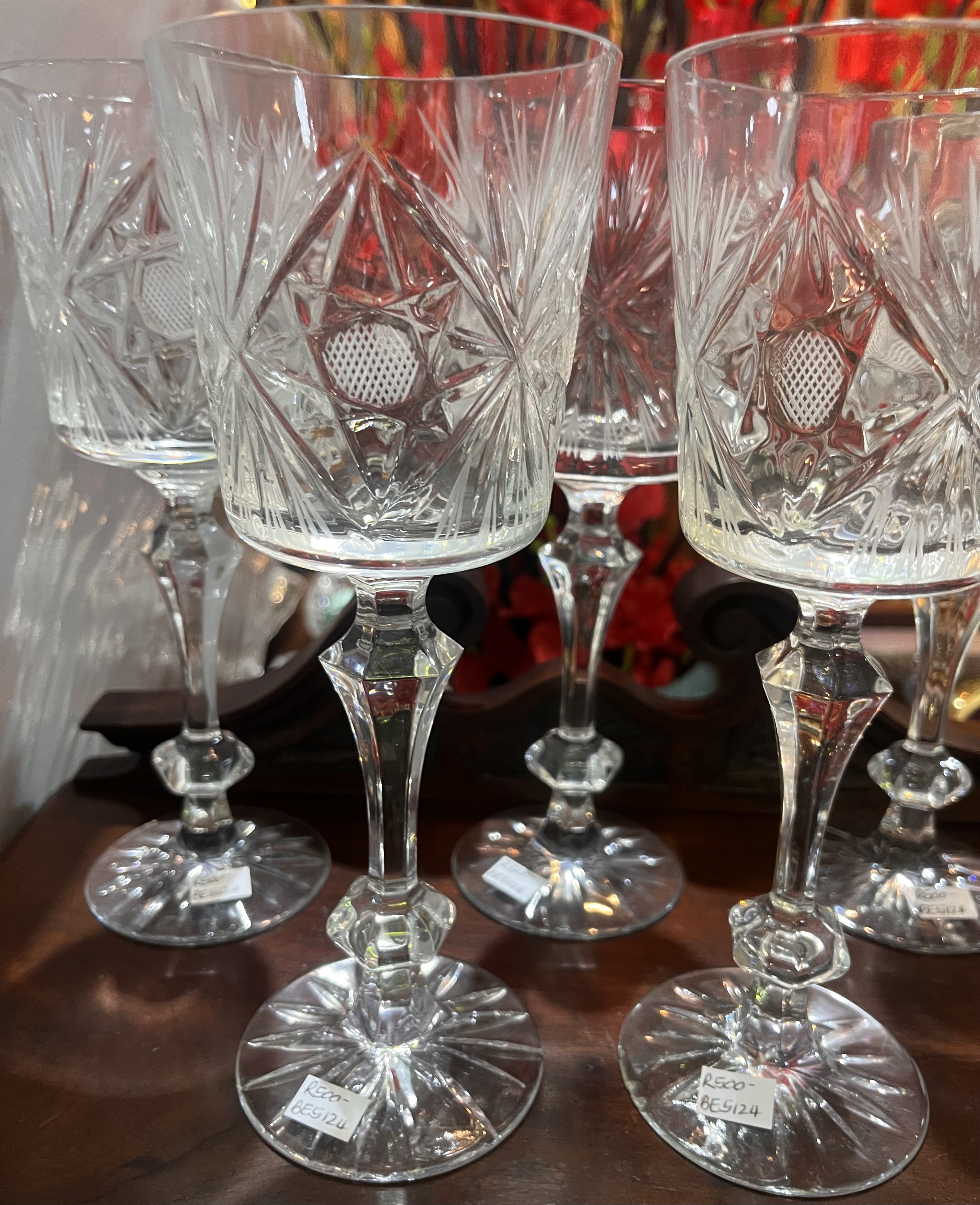 The "Prezent" Soviet Lead Crystal Wine Goblets (c. 1970): R1,500 to R1,850 per glass (2 sets of 6)