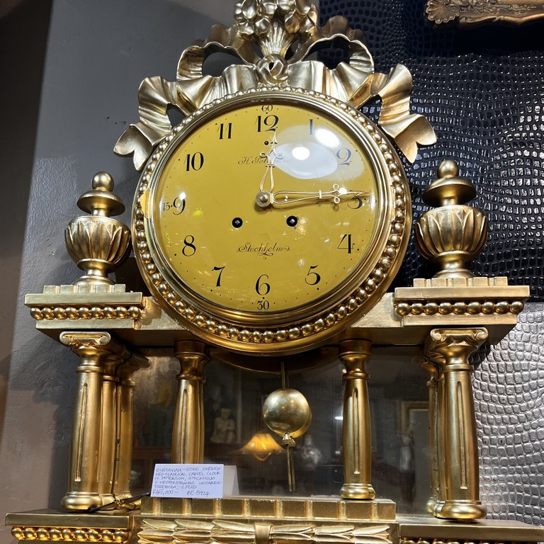 Gustavian-Style Swedish Mechanical Wall Clock: R45,000