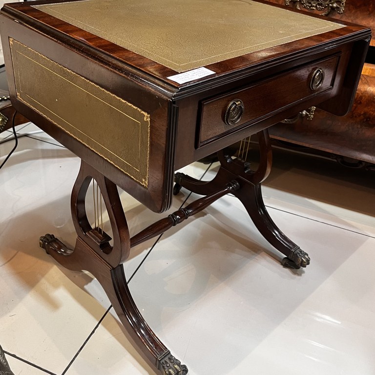 Drop-Leaf Versatility and Classical Lyre Sofa Table: R30,000