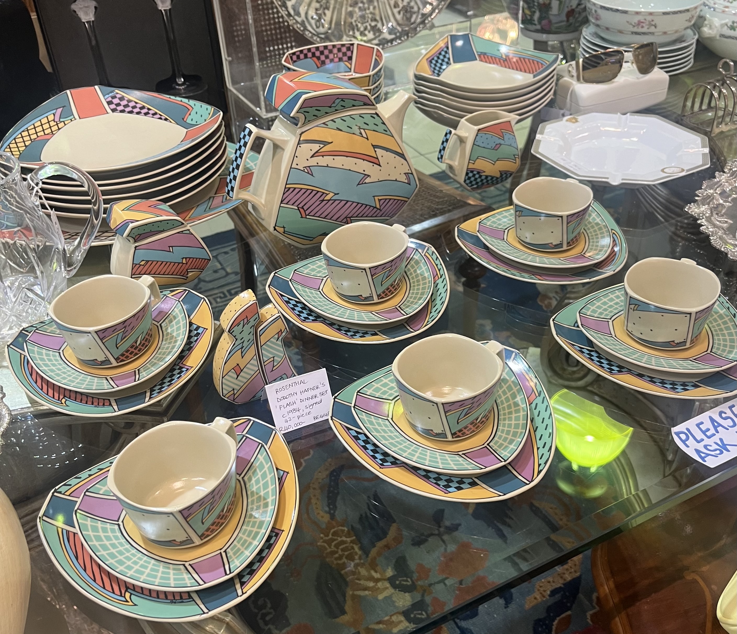 Rosenthal Dorothy Hafner “Flash” Studio Line dinner set, 42-piece, c1984