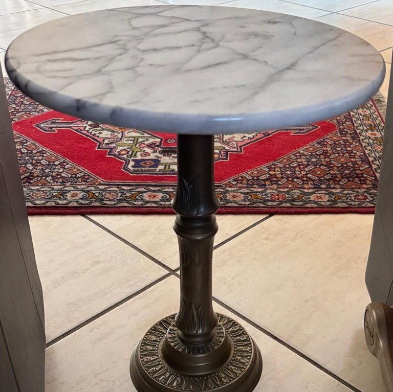 Low table with marble top & brass base: R3,500