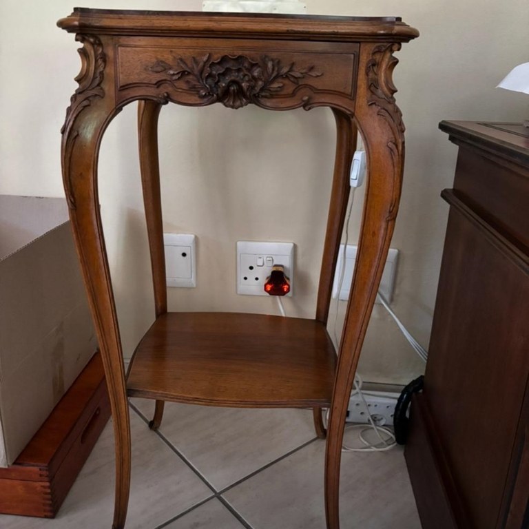 Victorian 2-tier side table with marble top: R8,000
