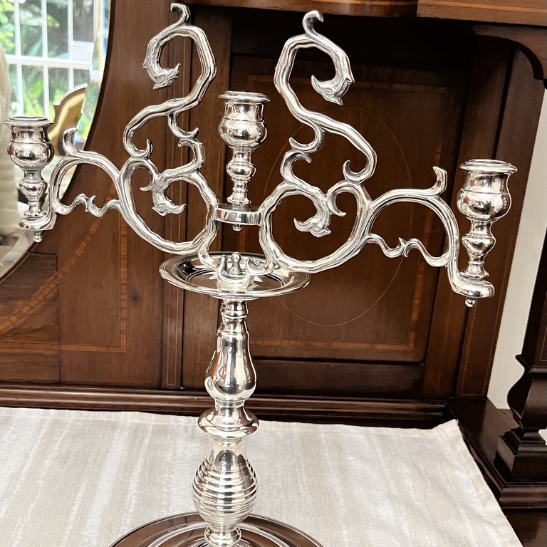 Swedish Gussams Bruk 7 1900-1930 Baroque style candelabra: R6,500