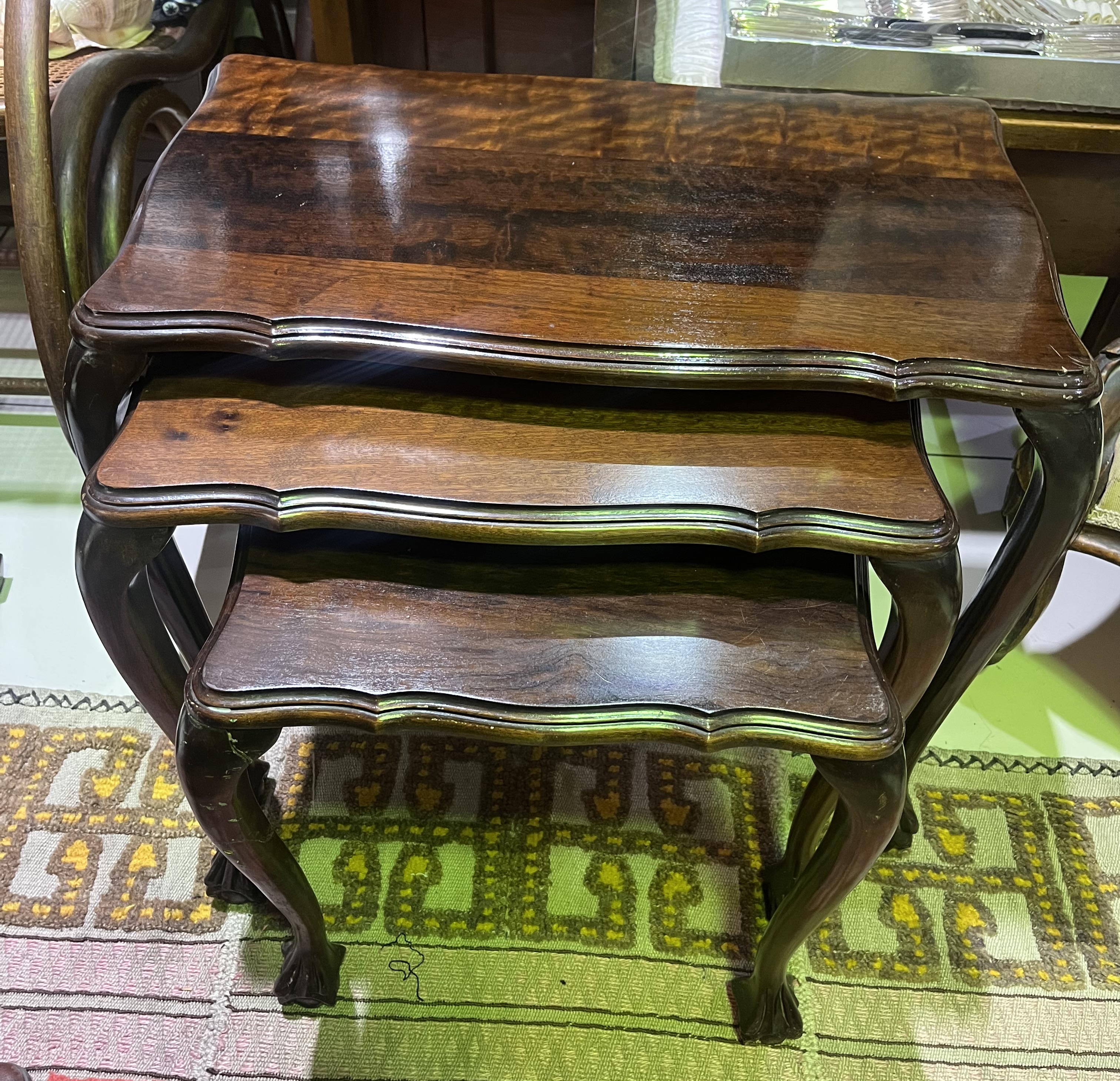 Stinkwood nesting tables x 3: R7,000