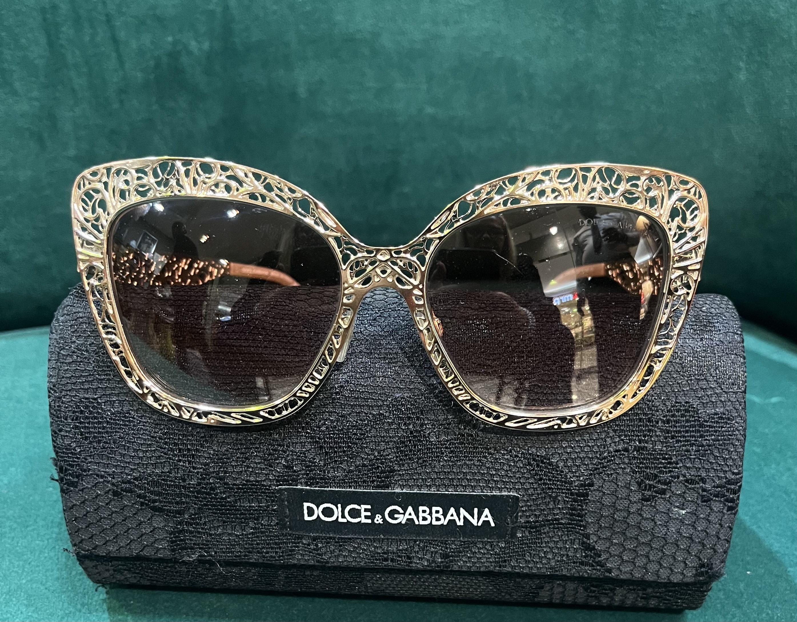 Pair of Docle & Gabbana metal frame sunglasses