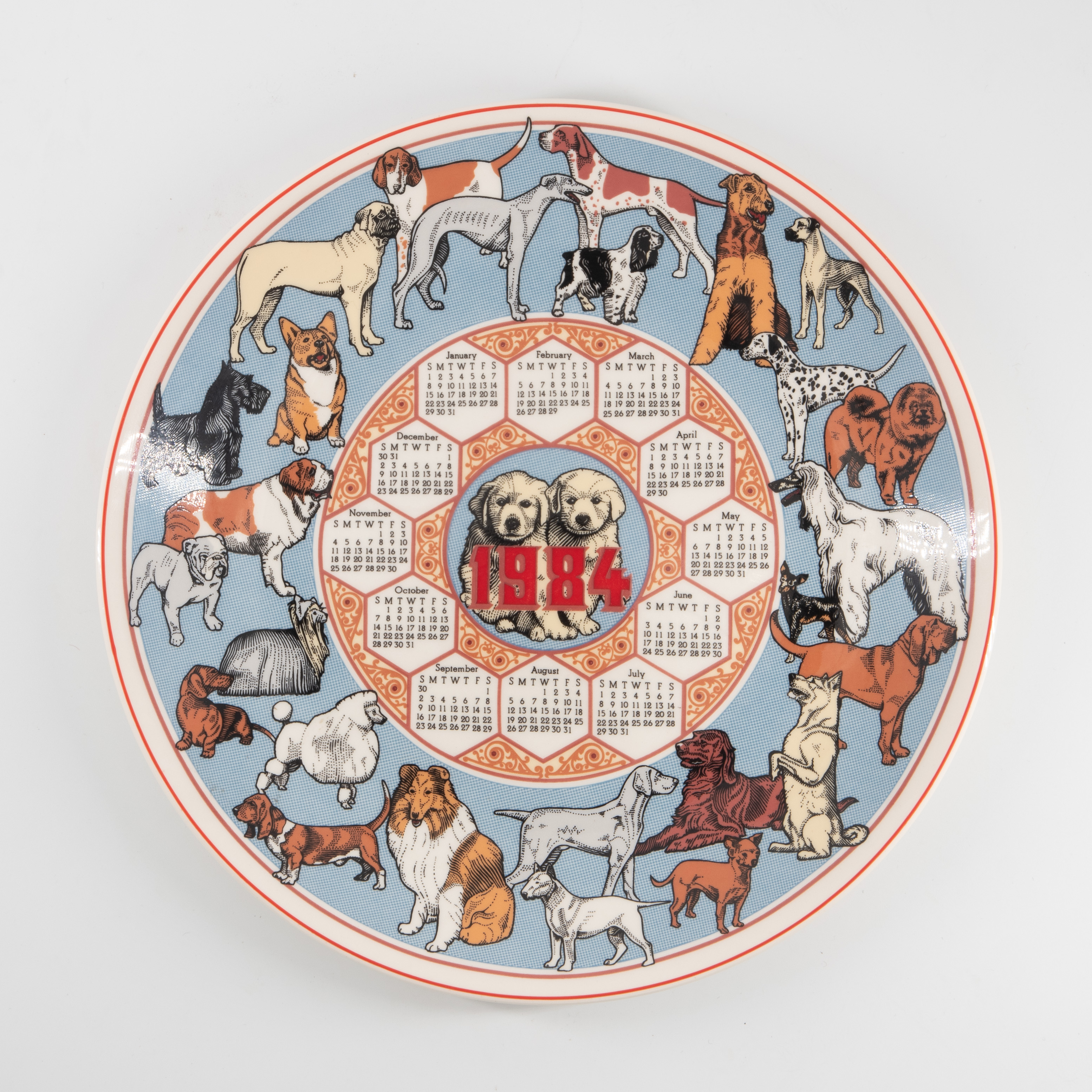 Wedgwood Dog Calendar plate, circa 1984: R420