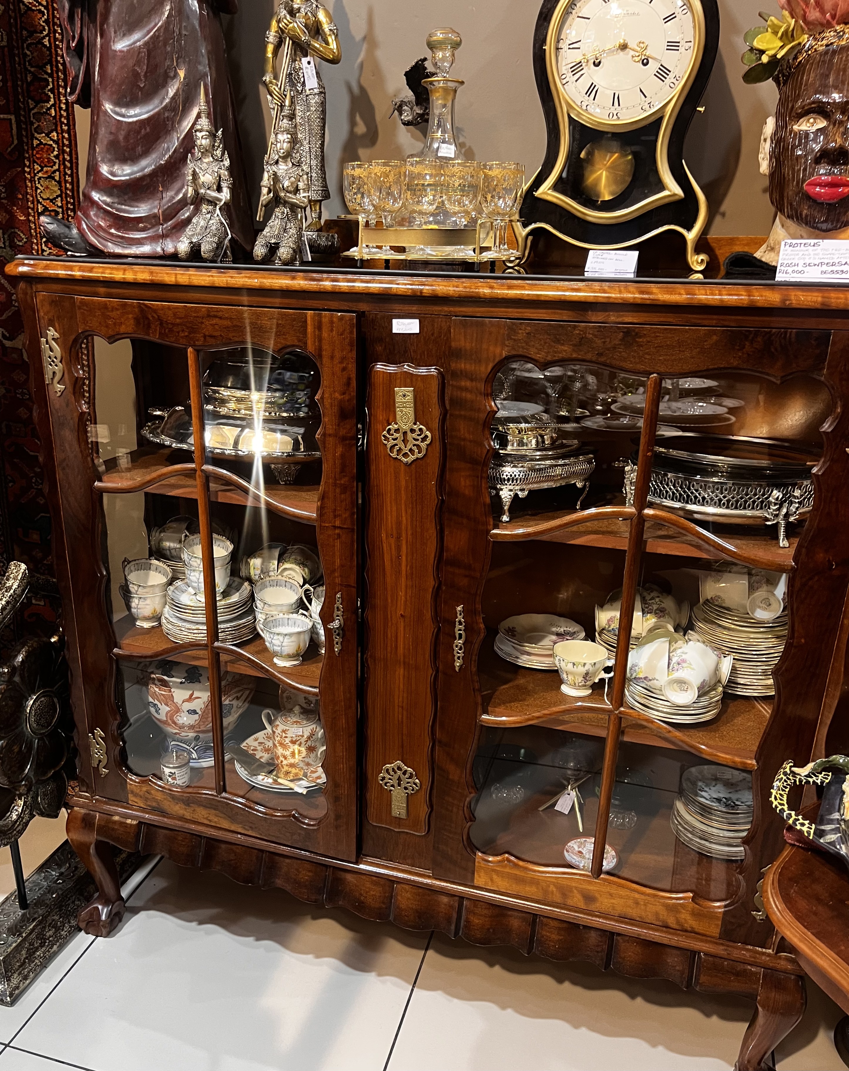 South African Heritage Stinkwood Credenza Display Cabinet : R26,000