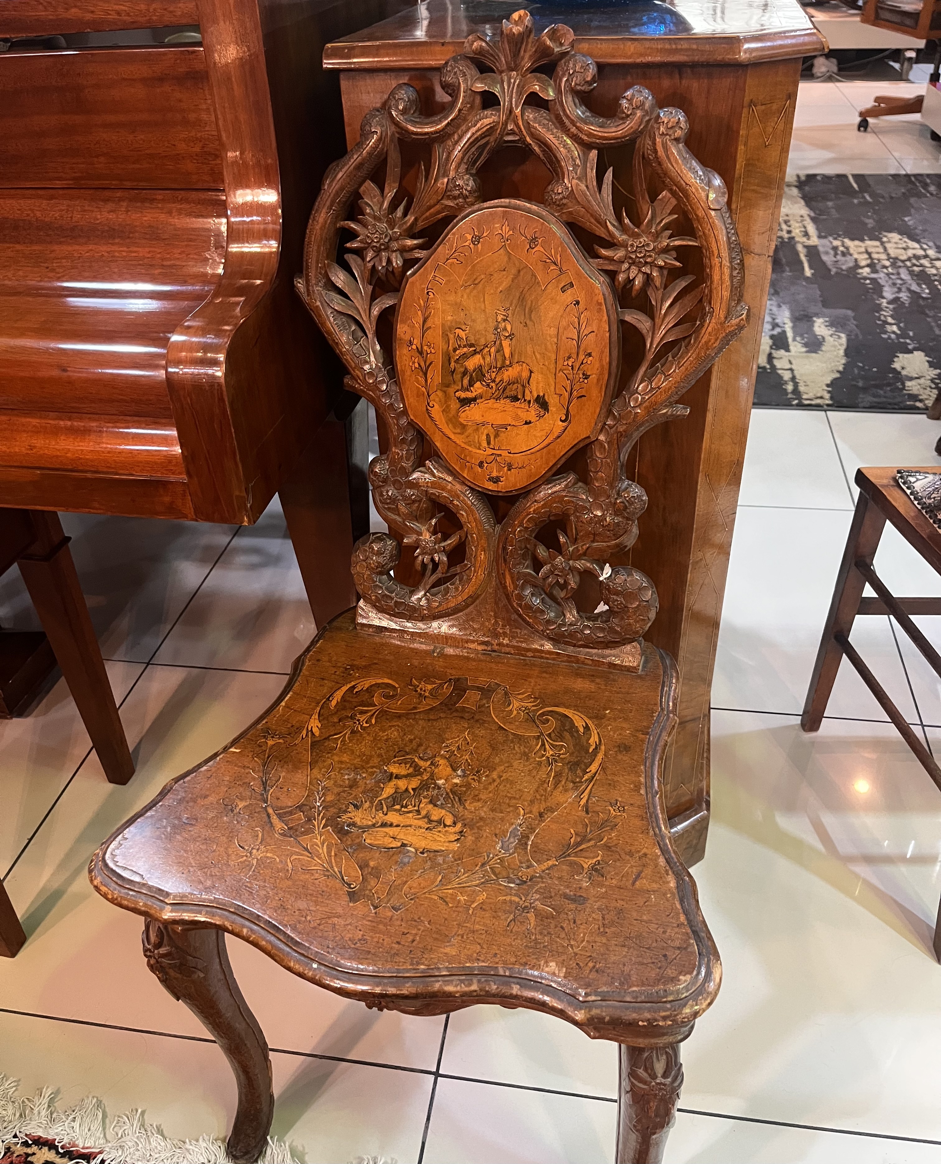 Swiss Brienz Black Forest Hall Chair
