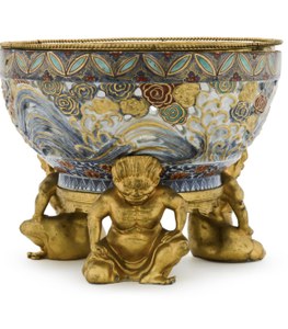 A gilt-bronze mounted porcelain bowl, the porcelain Japanese and possibly 18th century, the mounts late 19th century