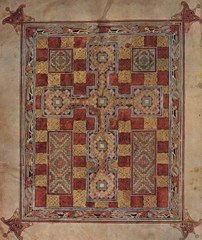 A carpet page in the Linisfarne Gospels