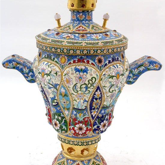 This Golden Samovar (tea maker) - made of Russian Silver & Emamel. from The Russian Silver & Enamel Collection: Ivorymammoth   CC BY-SA 3.0