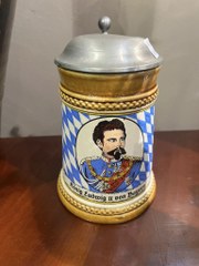 Beer stein with Ludwig II OF Bavaria , West Germany