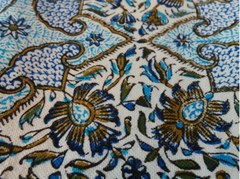 A close-up of a ghalamkar fabric