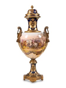 Gilt Bronze Mounted Sèvres Style Porcelain Urn