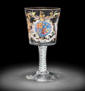The George III Goblet: a highly important enamelled Royal armorial goblet by William Beilby, circa 1762-63