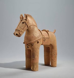 LARGE HANIWA EARTHENWARE SCULPTURE OF A HORSE LATE KOFUN PERIOD (6TH-7TH CENTURY)