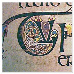 The Book of Kells is filled with the Celtic Knot in calligraphy 