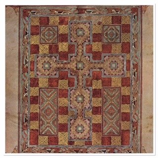 Carpet page from the Lindesfarne Gospels containing the Celtic knot