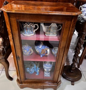 Original Victorian Burr Walnut Music Cabinet (c. 1865)